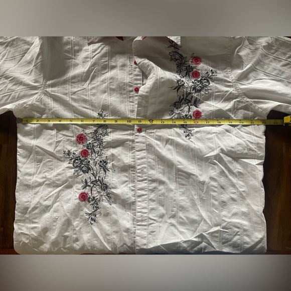 Jimi Hendrix Purple Haze Productions white floral embroidered button down shirt - Picture 9 of 9